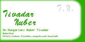 tivadar nuber business card